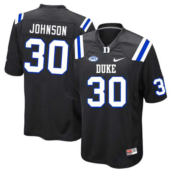 Men #30 Brandon Johnson Duke Blue Devils College Football Jerseys Sale-Black - Click Image to Close